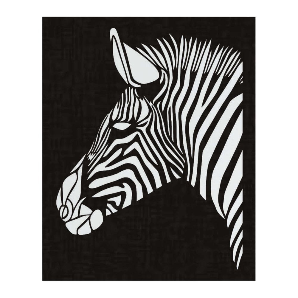Quadro Decorativo Preto Mdf Zebra Selvagem 40X20Cm