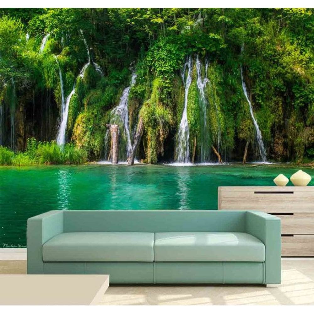 Papel Parede Painel Fotográfico Cachoeira 3D 3,75M² Na 026