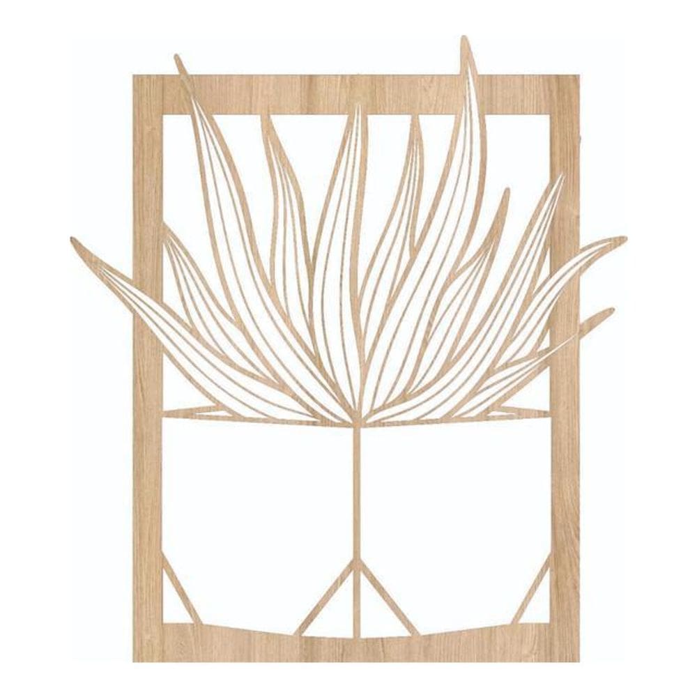 Quadro Decorativo Mdf Marfim Moldura Suculentas 40X20Cm