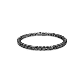 Pulseira de tênis Swarovski Matrix com pedras pretas de corte redondo