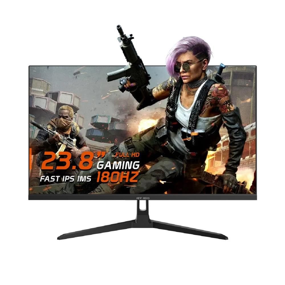 Monitor Gamer New Hero Blade 23.8”, IPS, Full HD, 180Hz, 1ms, FreeSync, HDMI e Display Port, Preto