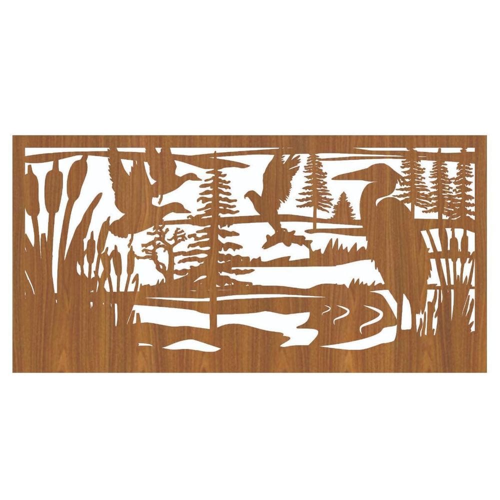 Quadro Decorativo Carvalho Mdf Passaros Selvagem 40X20Cm