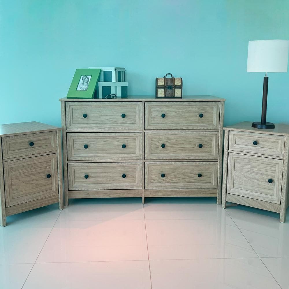 Cômoda 6 Gav+2 Mesas de Cabeceira Ditália DM-217 DM-112