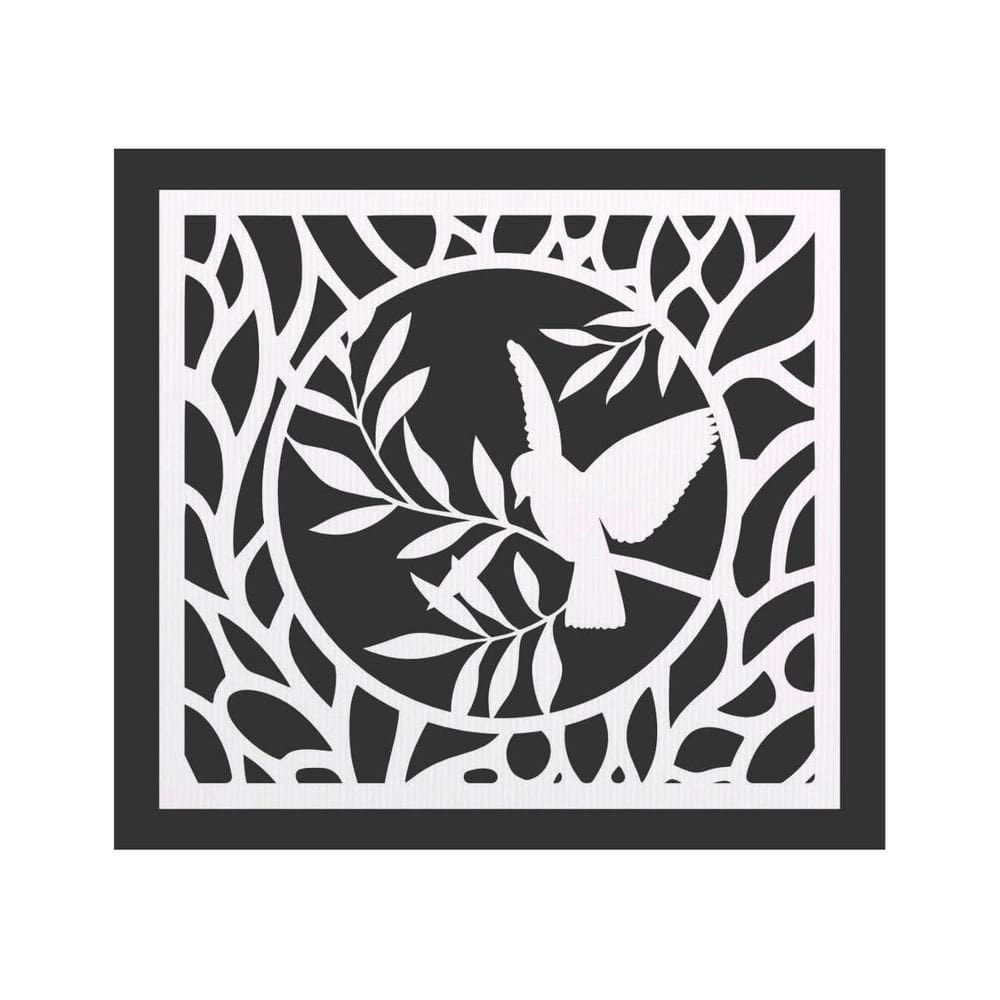 Quadro Decorativo Branco Mdf Passaro Estilizado 40X20Cm