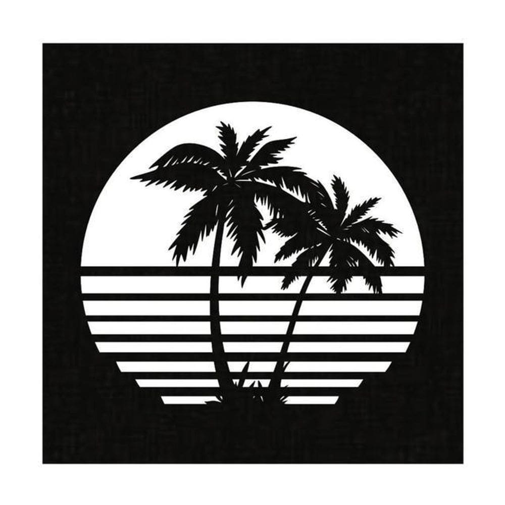 Quadro Decorativo Preto Mdf Ilha 40X20Cm