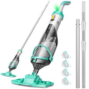 Aspirador de piscina sem fio VIVOHOME Pólo telescópico 2,8 m 18,5 L/min