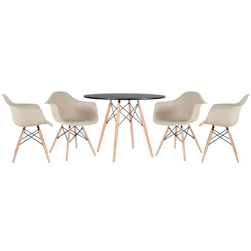 KIT - Mesa Eames 100 cm + 4 cadeiras Eames DAW