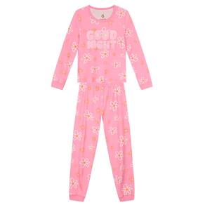 Pijama brilha no escuro infantil menina Brandili Rosa