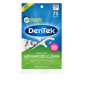 Fio Dental DenTek Floss Picks Triple Clean Advanced 75un