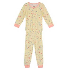 Pijama infantil menina de gatinho Brandili Amarelo