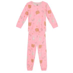 Pijama Infantil Menina de Ursinho - Rosa - Brandili