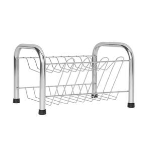 Escorredor de Louças Slim Mini Aço Cromado Para 9 Pratos e 4 Copos - Mundial Casa