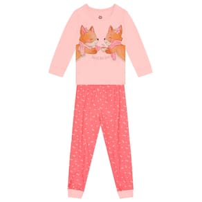 Pijama infantil menina raposinha brilha escuro Brandili Rosa