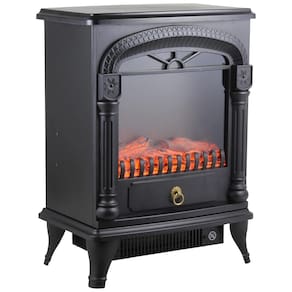 Lareira Elétrica Portátil com Efeito de Chama Realista 3D e Termostato Ajustável, 110V 1500W, Comfort Zone, Preta