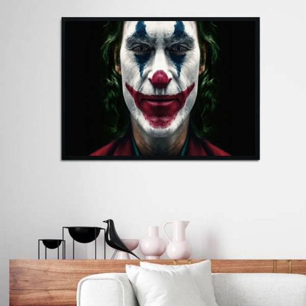 Quadro Decorativo Fotografia Rosto Coringa 34X23Cm Moldura B