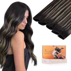 Extensões de cabelo DOORES Sew in Human Hair 40cm Balayage Black