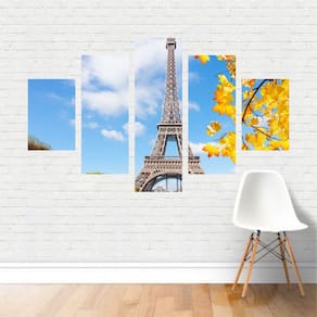 Quadro Cidades Torre Eiffel Paris França Árvore Europa Canva