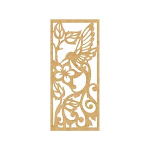 Quadro Decorativ Mdf Cru Beija-Flor Tribal 40X20Cm