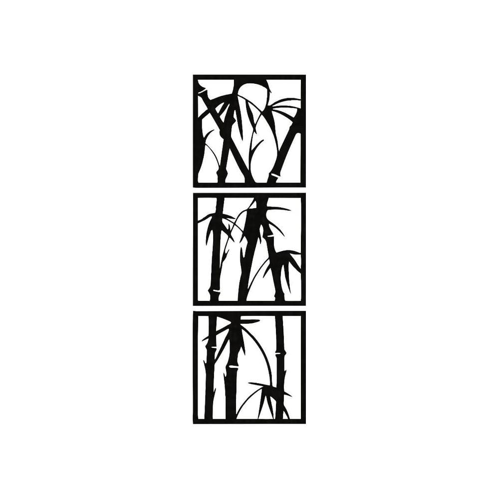 Quadro Decorativo Preto Mdf Bambú 40X20Cm