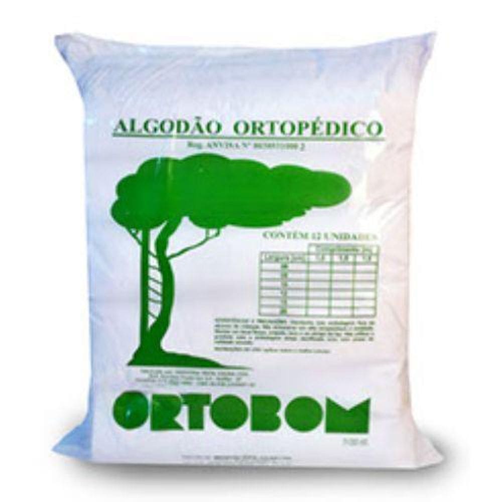 Algodão Ortopédico 08Cmx1,0Mt Pacote 12 Unidades Ortobom