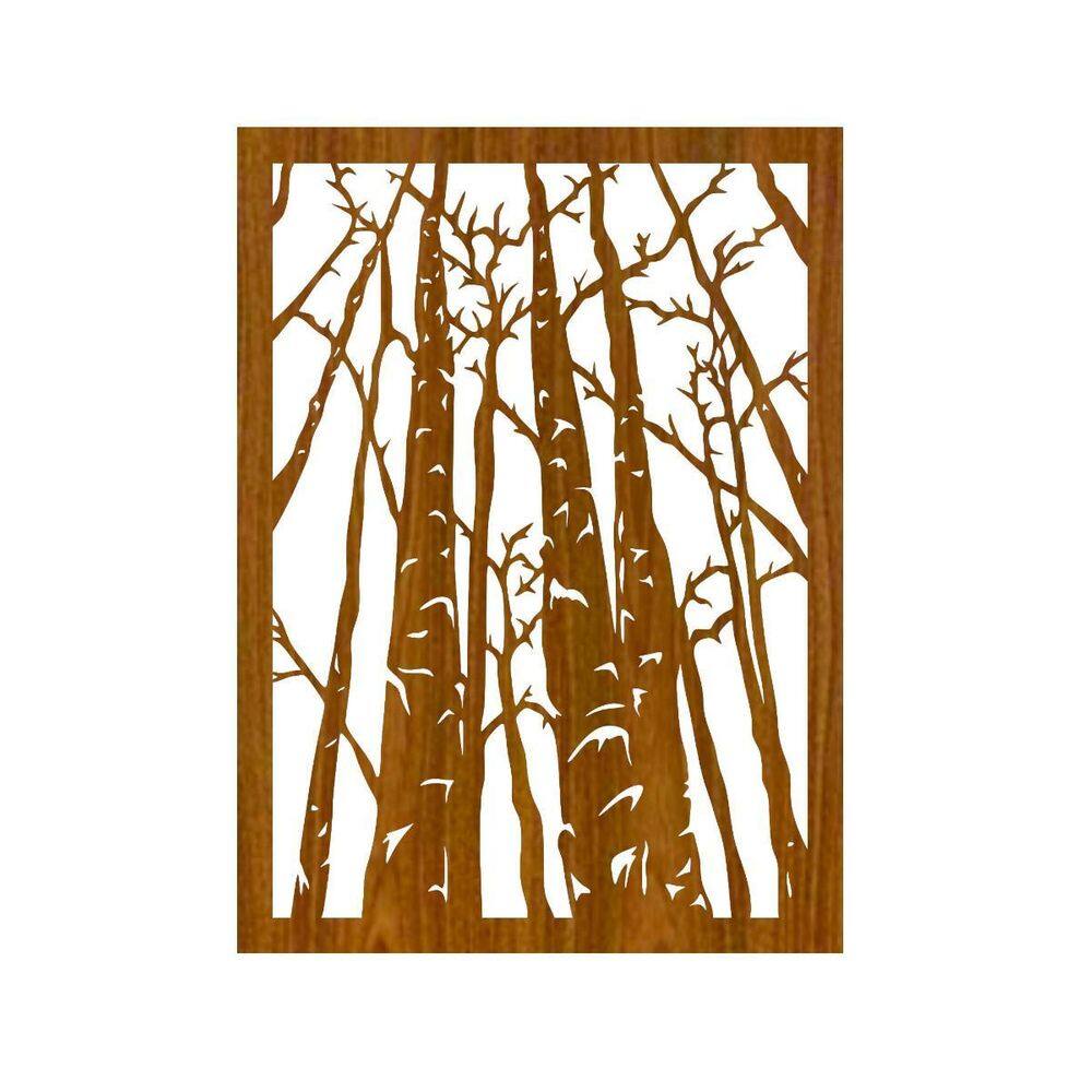 Quadro Decorativo Carvalho Mdf Arvores 40X20Cm