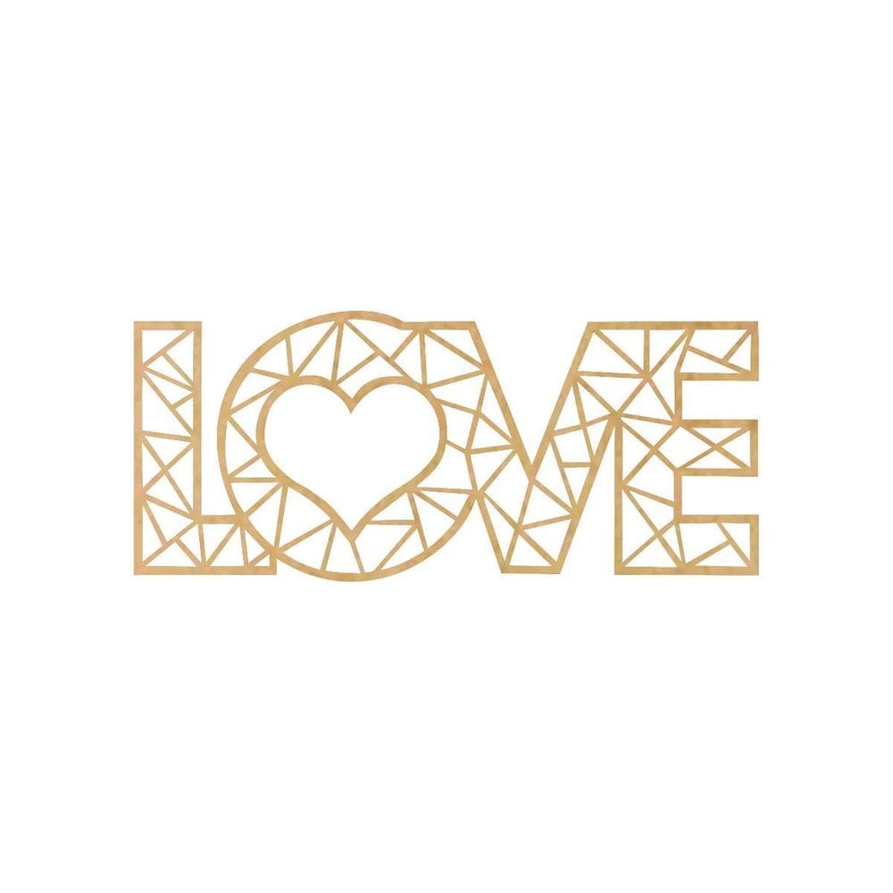 Quadro Decorativo Mdf Cru Love 40X20Cm
