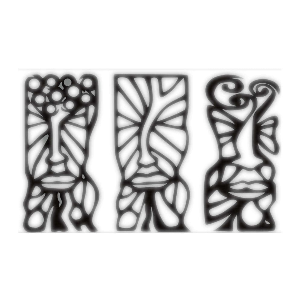 Quadro Decorativo Preto Mdf Trio Essência Expressão 40X20Cm