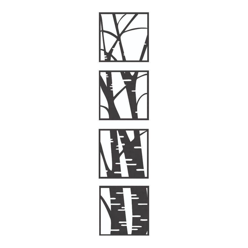 Quadro Decorativo Mdf Preto Tronco De Arvore 40X20Cm