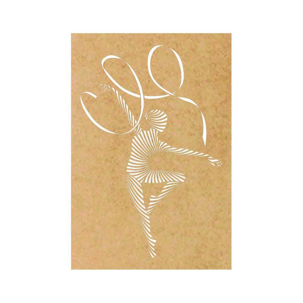 Quadro Decorativo Mdf Cru Bailarina 40X20Cm