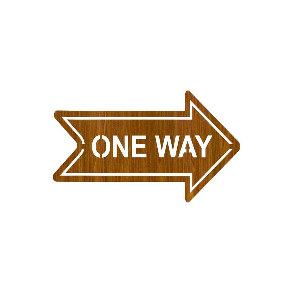 Quadro Decorativo Carvalho Mdf One Way 40X20Cm