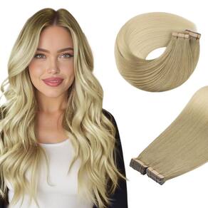 Extensões de cabelo DOORES Tape em marrom claro a loiro dourado