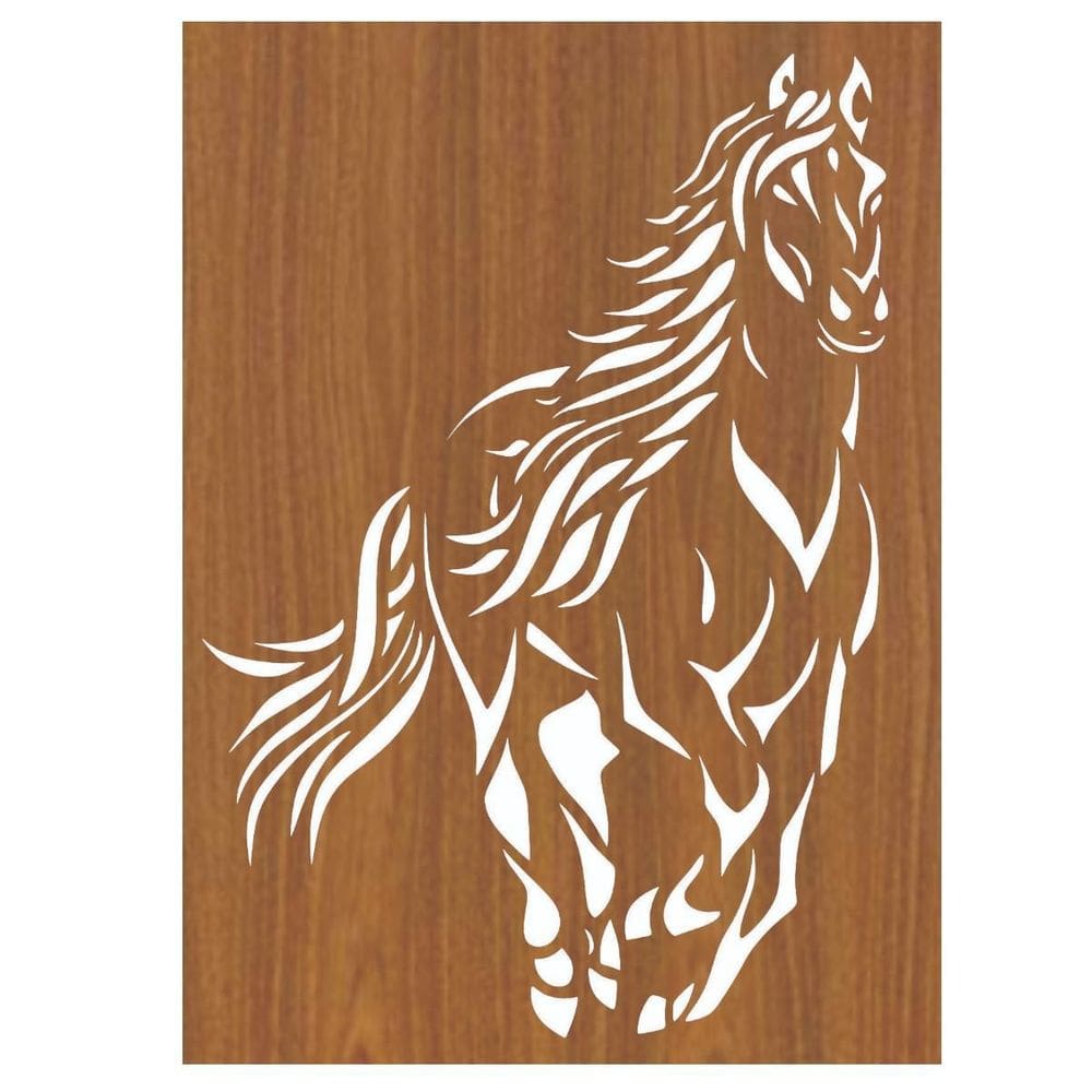 Quadro Decorativo Carvalho Mdf Cavalo 40X20Cm