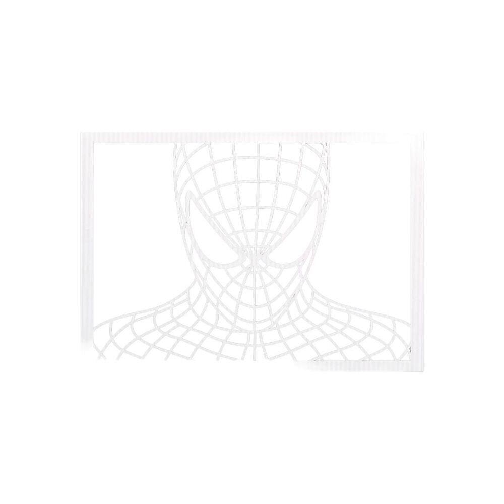 Quadro Decorativo Branco Mdf Homem Aranha Spider 40X20Cm