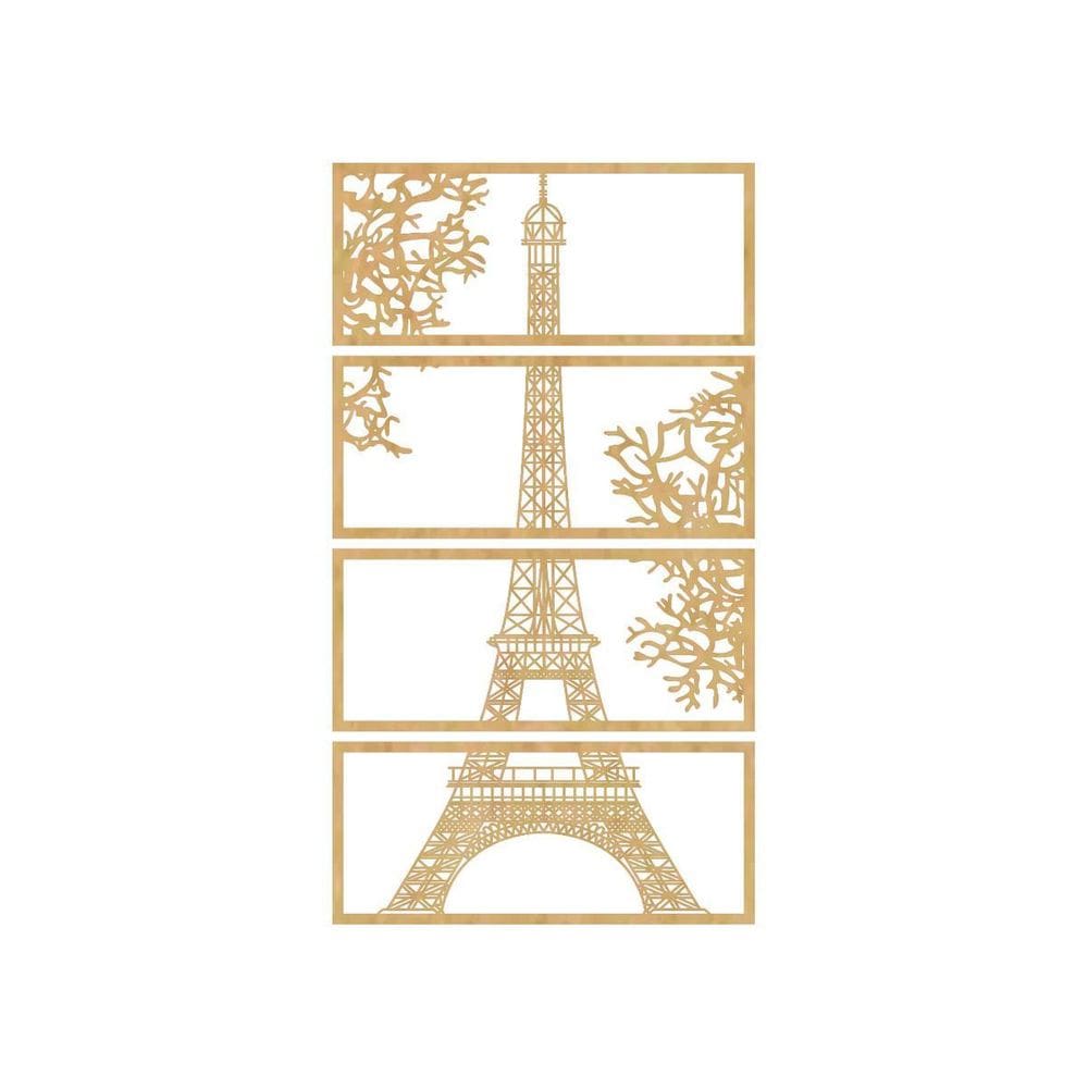 Quadro Decorativo Mdf Cru Decorativo Torre Eiffel 40X20Cm