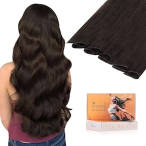 Extensões de cabelo DOORES Hand Tied Weft Human Hair 22cm 60g