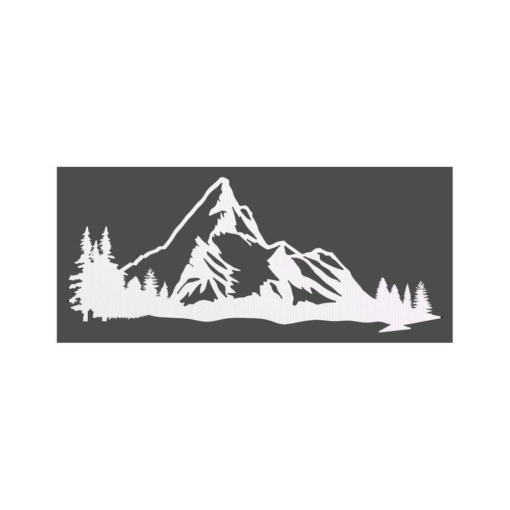 Quadro Decorativo Branco Mdf Montanhas 40X20Cm