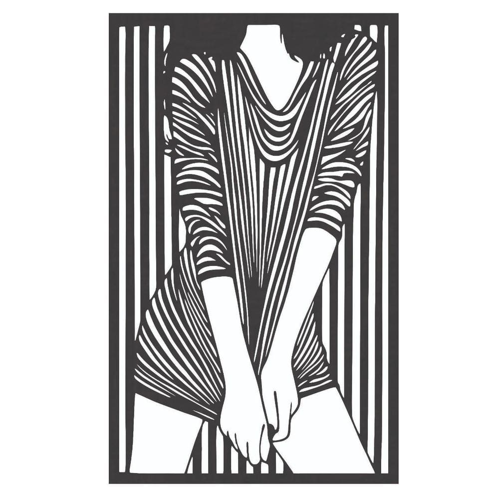 Quadro Decorativo Mdf Preto Mulher Com Vestido 40X20Cm