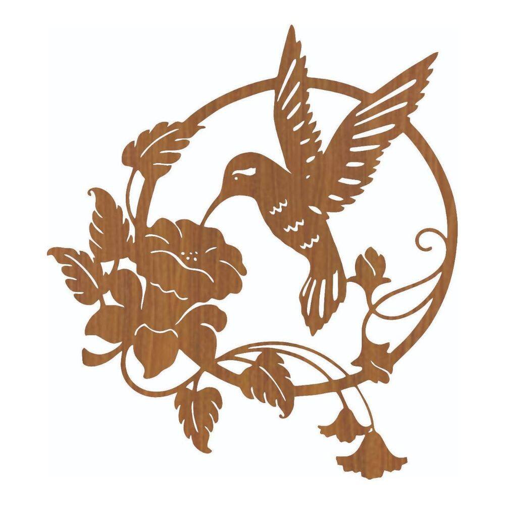 Quadro Decorativo Mdf Carvalho Beija-Flor 40X20Cm