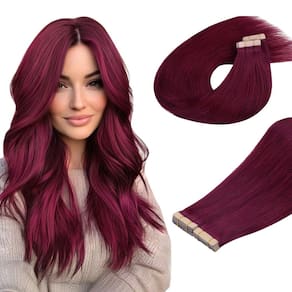 Extensões de cabelo DOORES Tape em Borgonha 35 cm 100 g 40 unidades