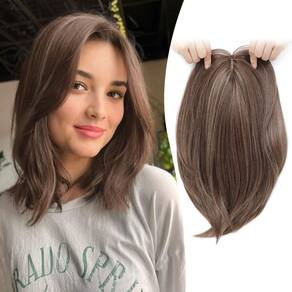Topper de cabelo Ms Taj 30cm Cabelo sintético marrom dourado escuro