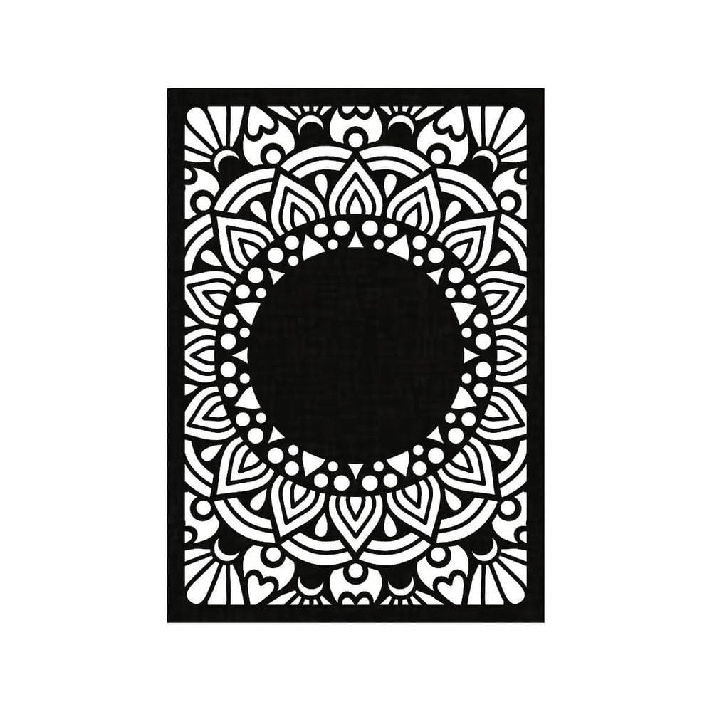 Quadro Decorativo Preto Mdf Mandala Solar 40X20Cm