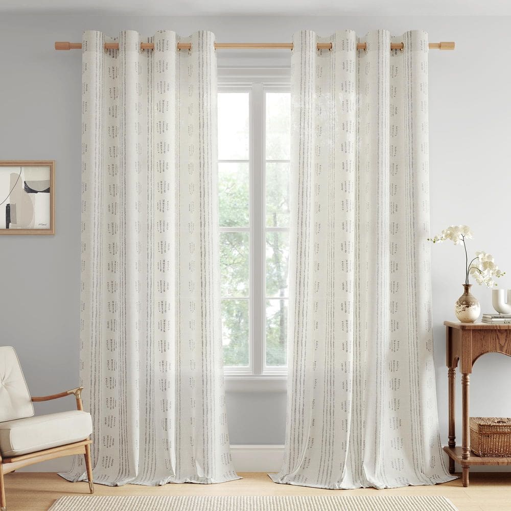 Cortinas Ugoutry Boho Linen, 2 painéis, 244x132cm, filtragem de luz