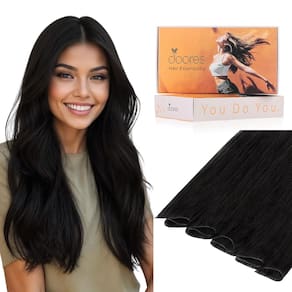 Extensões de cabelo DOORES Sew in Hair Genius Weft 22 cm Jet Black