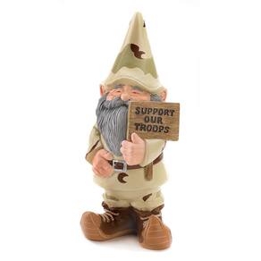 Garden Statue Accent Plus apoie nossas tropas Gnome USA