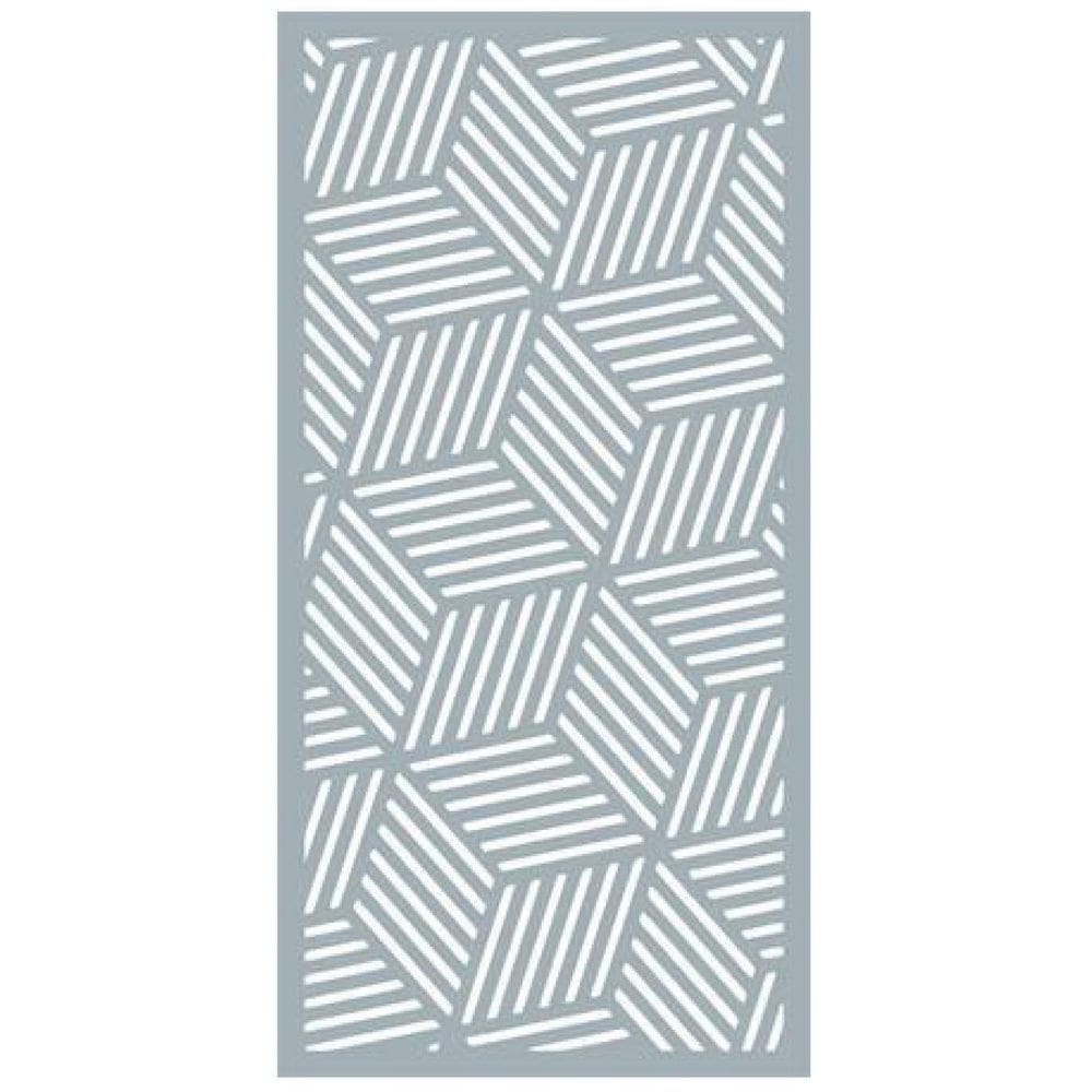 Quadro Decorativo Cinza Mdf Cubos Abstratos 40X20Cm