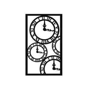 Quadro Decorativo Preto Mdf Relógio Londres 40X20Cm