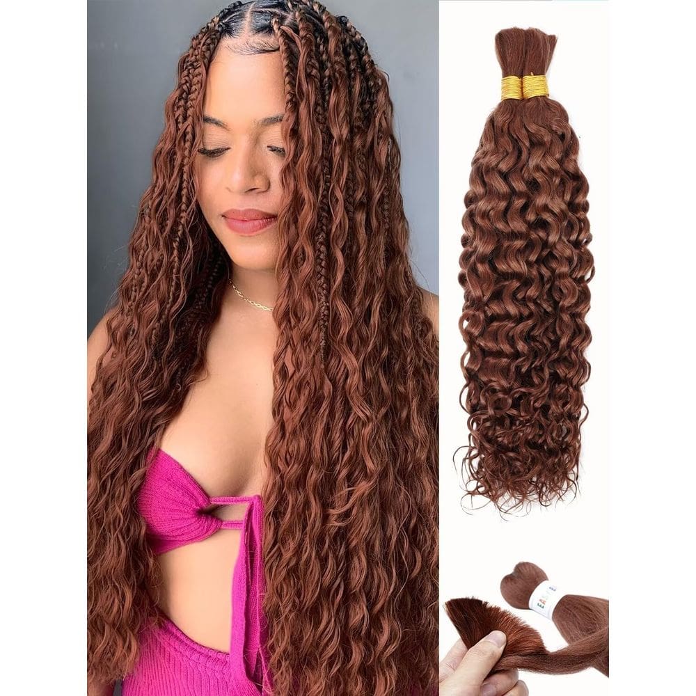 Braiding Hair Sudreman Water Wave Brown 100g 45cm 2 pacotes