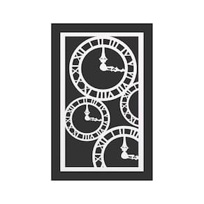 Quadro Decorativo Branco Mdf Relógio Londres 40X20Cm