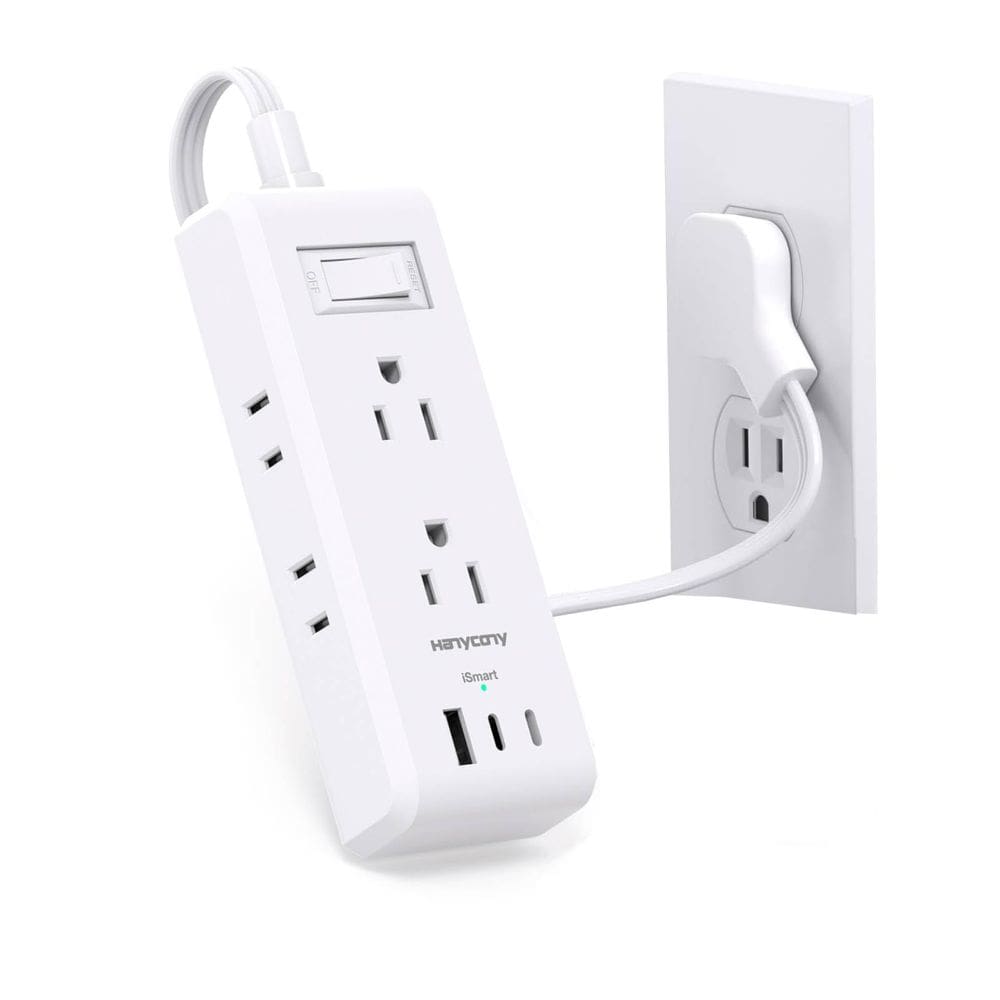 Faixa de alimentação HANYCONY 9 em 1 com 6 tomadas, 3 portas USB, núcleo de 1 pé