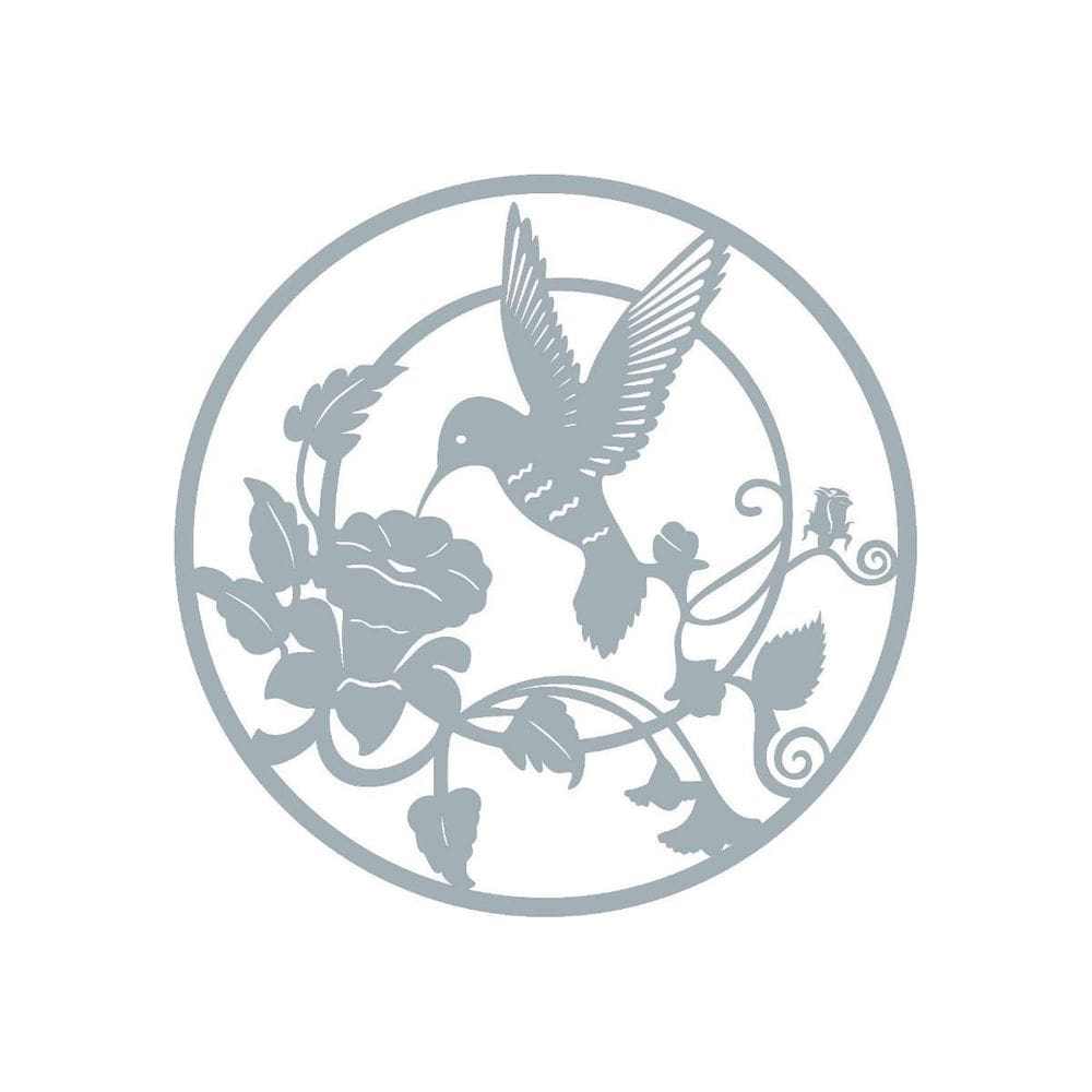 Quadro Decorativo Cinza Mdf Beija-Flor 40X20Cm